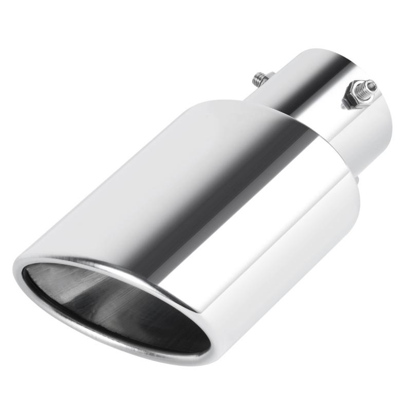 1PCS 2.5" Inlet Car Auto Exhaust Muffler Tip Pipe Stainless Steel Chrome Trim Rear Tail Throat For Most Cars