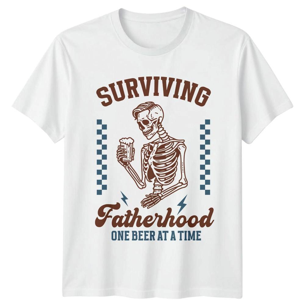 Surviving Fatherhood One Beer At A Time Skeleton Dad TShirt S
