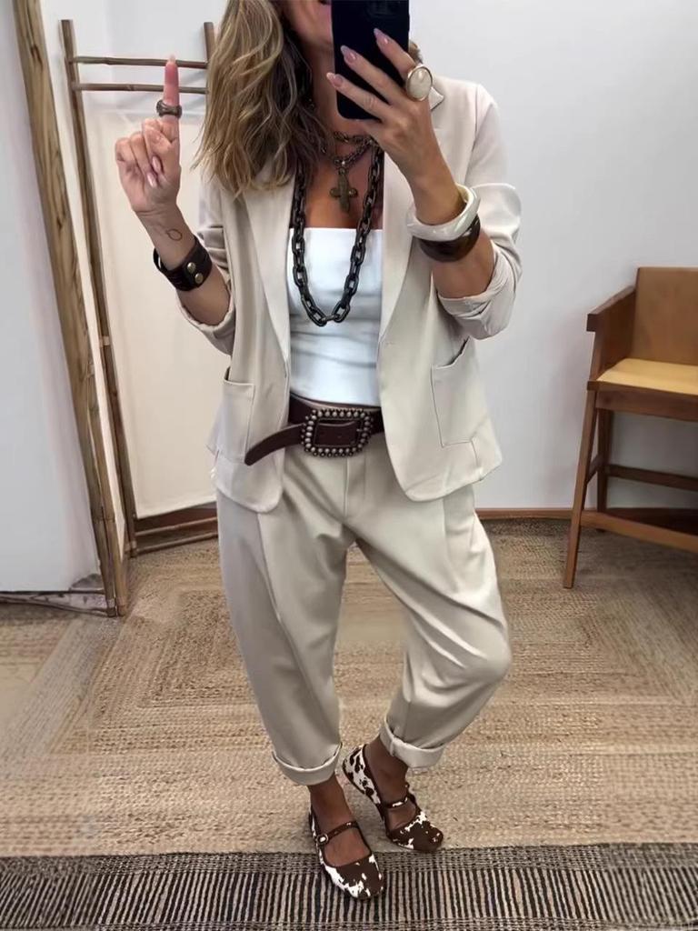 2026 Spring Women's European & American Casual Suit Set - Stylish & Comfortable for Commuting