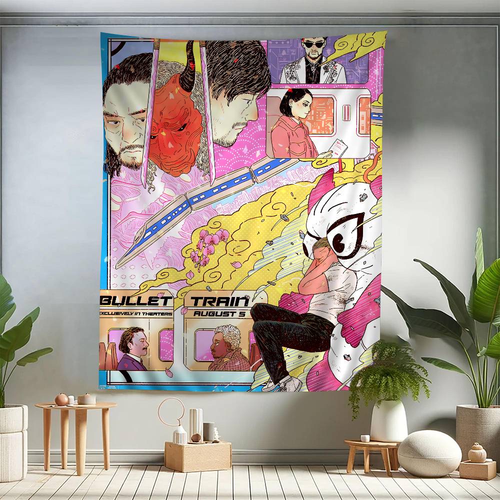 High Quality Bullet Train Movie Cartoon Tapestry Art Science Fiction Room Home Decor Art Home Decor