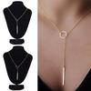 Damen Persönlichkeit Einfach Atemberaubend Goldener Stab Kreis Lariat Halskette Schmuck
