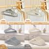 Modern Minimalist Plastic Hanger Pack With Nonslip Velvet Coating For Home Closet Organization