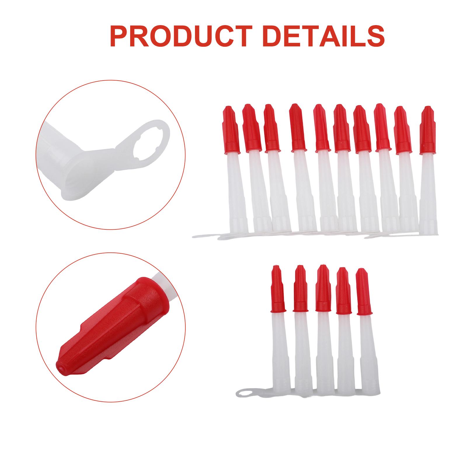 

15pcs Caulking Nozzles With Red Silicone Tube Spout Covers Re-Sealable Mastic Cartridge Replacement Nozzles Spare Parts China Mainland