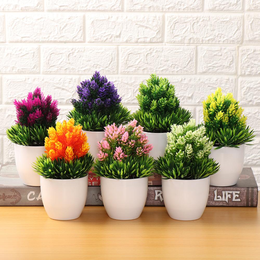 Wedding Desktop Ornament Christmas Plastic Plant Fake Potted Simulation Bonsai Artificial Flower