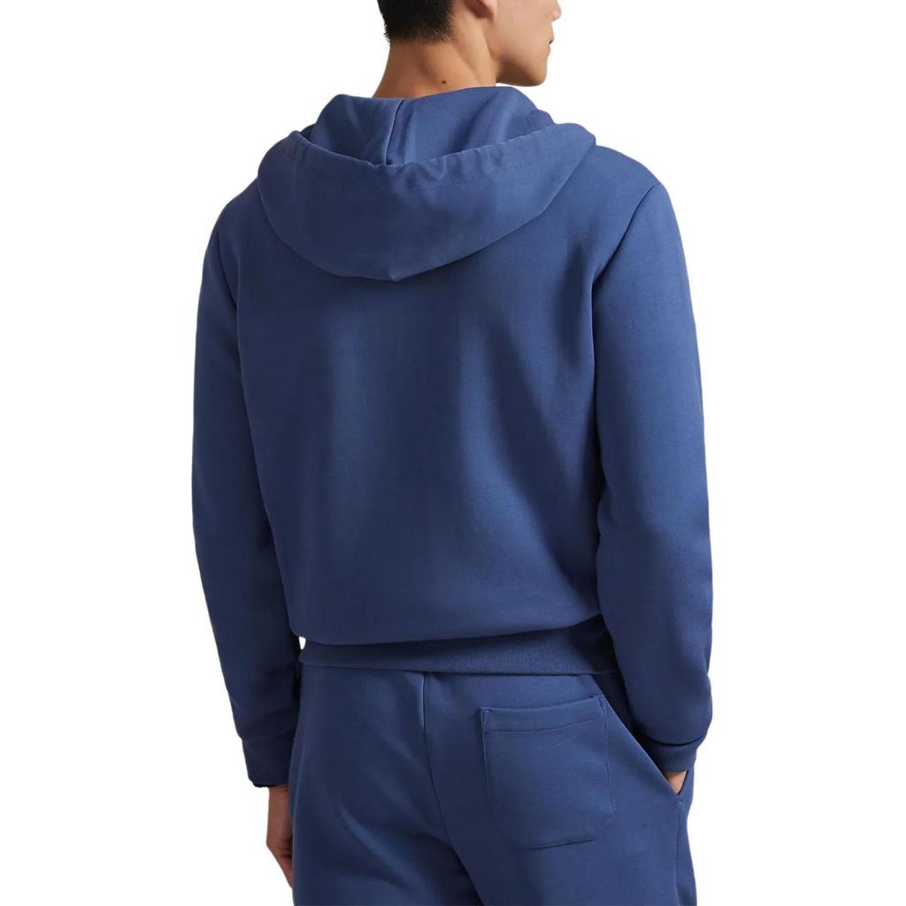 Polo Ralph Lauren Animal Pattern Zipper Design Hooded Solid Color Long Sleeve Cardigan Sweatshirt Men sweatshirt Blue 710881517-087