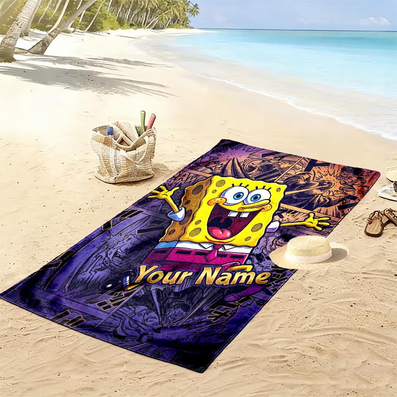 Custom NameCartoon character. Beach Towel Soft Microfiber Summer Towel Quick Dry Absorbent Towel for Beach Swimming Pool Travel