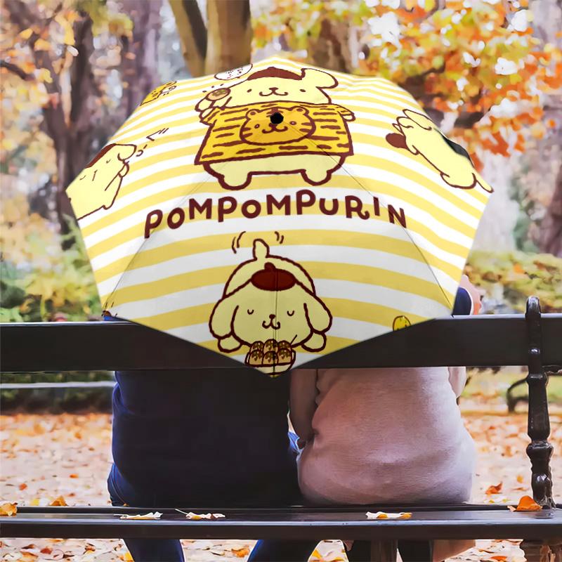 Pompompurin  Pattern, Automatic Folding Umbrella, Portable and Foldable Design, 8 Ribs, a Christmas or Birthday Gift.