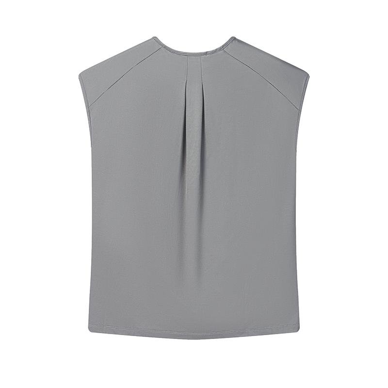 FILA Milano Italian Luxury Sports Series Simple Solid Color Casual Comfortable T-Shirt Women tops Dark-Gray F11W625114FDY