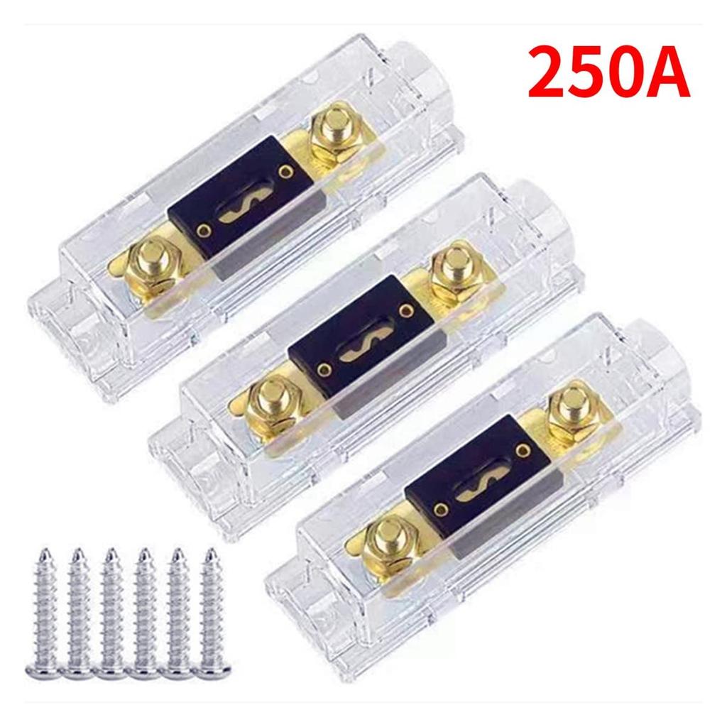 Copuhgima 3pcs ANL Fuse Holder Bolt-On Fuse Car Fuse Holder Fusible Link with Fuse 250A Fuse AMP