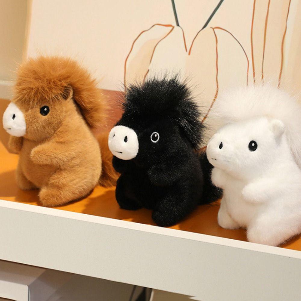 Stuffed Animal Simulation Horse Plush Toys Simulation Horse Horned Sheep Plush Doll  Birthday Gift