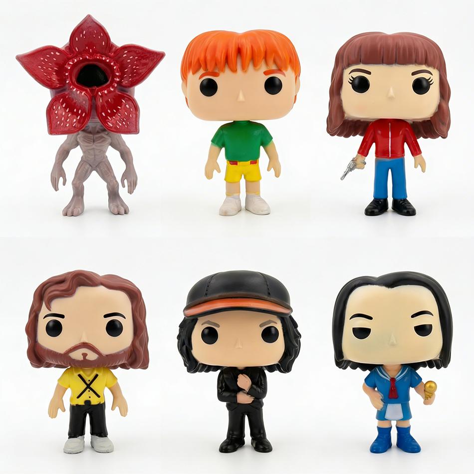 6Pcs/set Anime Strangers Things Figure Cute Eleven Demogorgon Action Vinyl Collectible Ornaments Model Toys Holiday Gift Poseable Articulated Scale