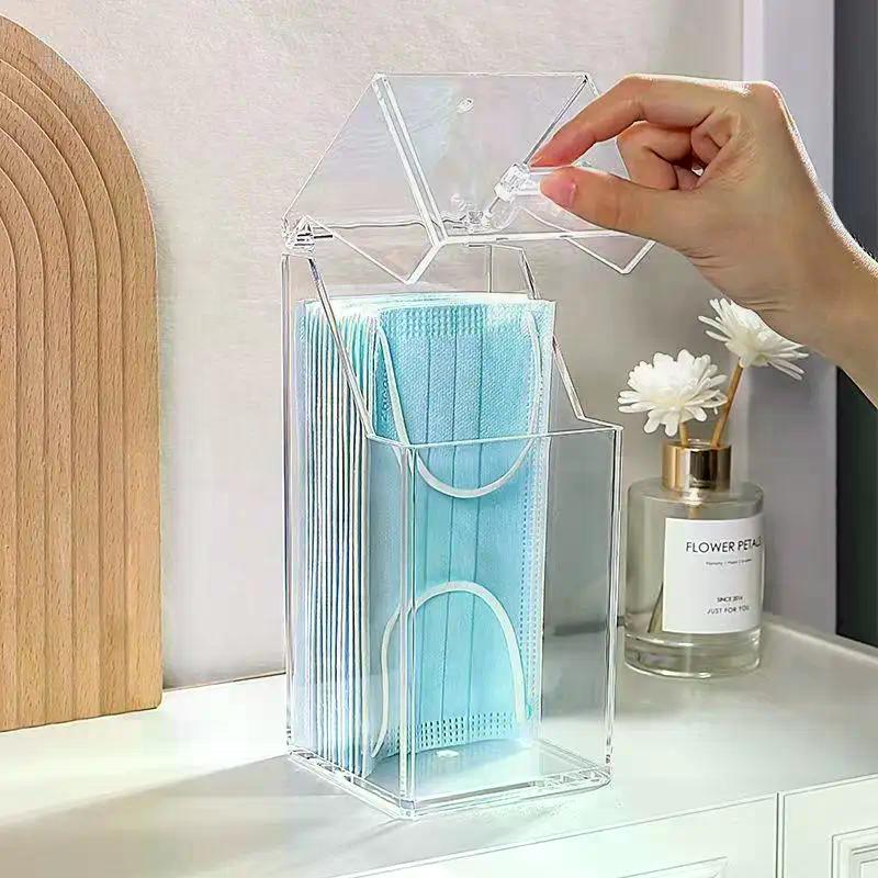 1 Stück Transparente Masken-Aufbewahrungsbox mit Deckel, Staubdichte Maskenbox, Aufbewahrungsbox für Make-up-Pinsel