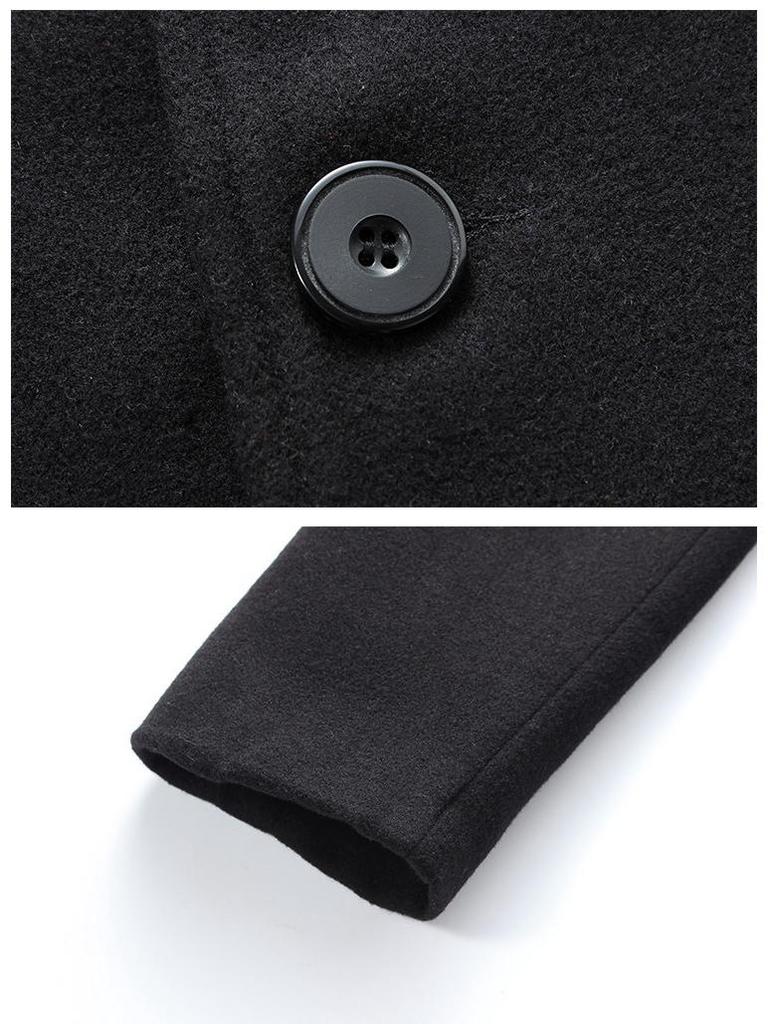 2025 Plus Size Casual Wool Blend Single-Breasted Trench Coat