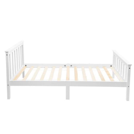 Modern Simple White Wood Double Bed Frame with Support Adult Bedroom Furniture