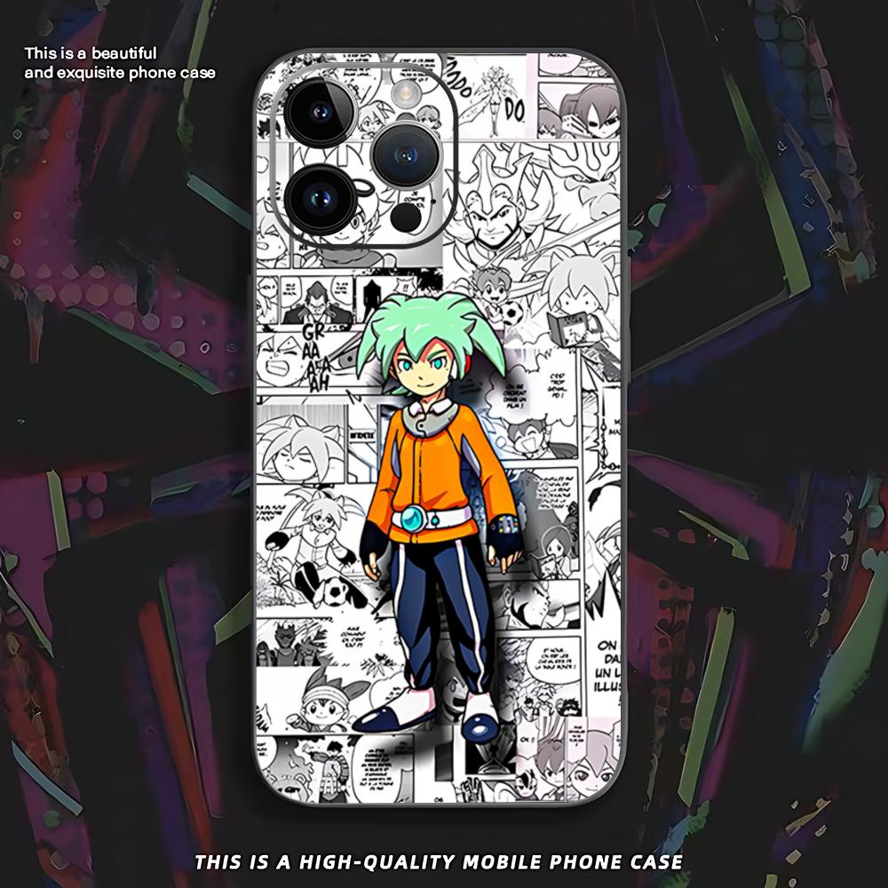 Japanese Anime Inazuma Eleven Phone Case For iPhone 16 16e 15 14 13 12 11 XS XR Plus Mini Pro Max Soft Black Shockproof Cover
