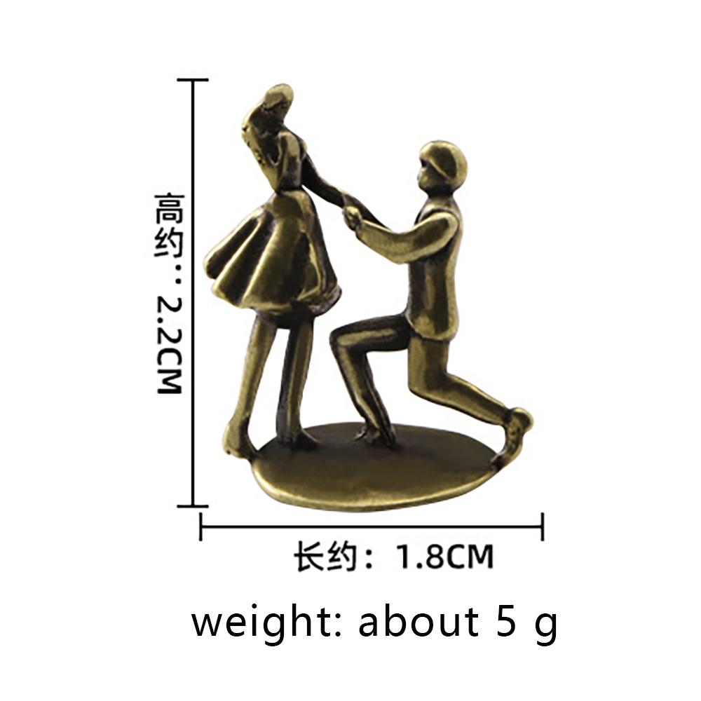 Messing Paar Heiratsantrag Dekorationen Geschenke für Liebende Dekoration Miniatur Schlafzimmer Schreibtisch Dekoration Valentinstag Geschenk