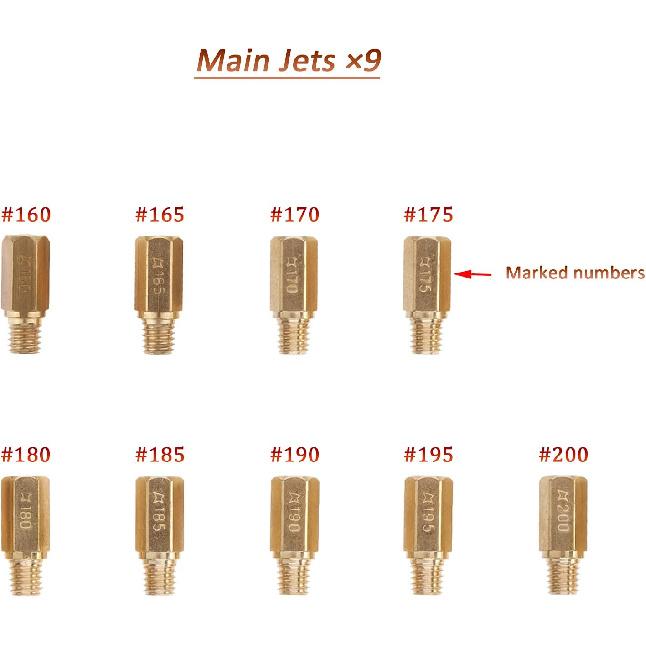 

Jet Kits for HONDA TRX450R TRX450ER CRF450R CRF450X & Kawasaki KLX450R KX450F Main Jets (#160 165 170 175 180 185 190 195 200)/Pilot Jets (#45 48 50