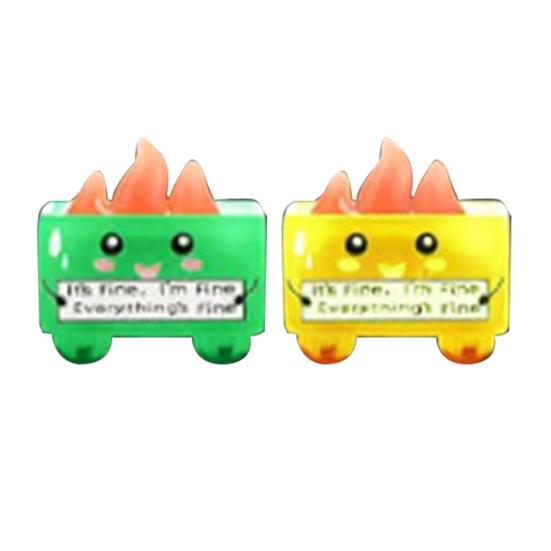 Stress Relief Ball with LED Light Flame Trash Can Design Squeeze Toy Employee Appreciation Gifts Ornament Party Favor