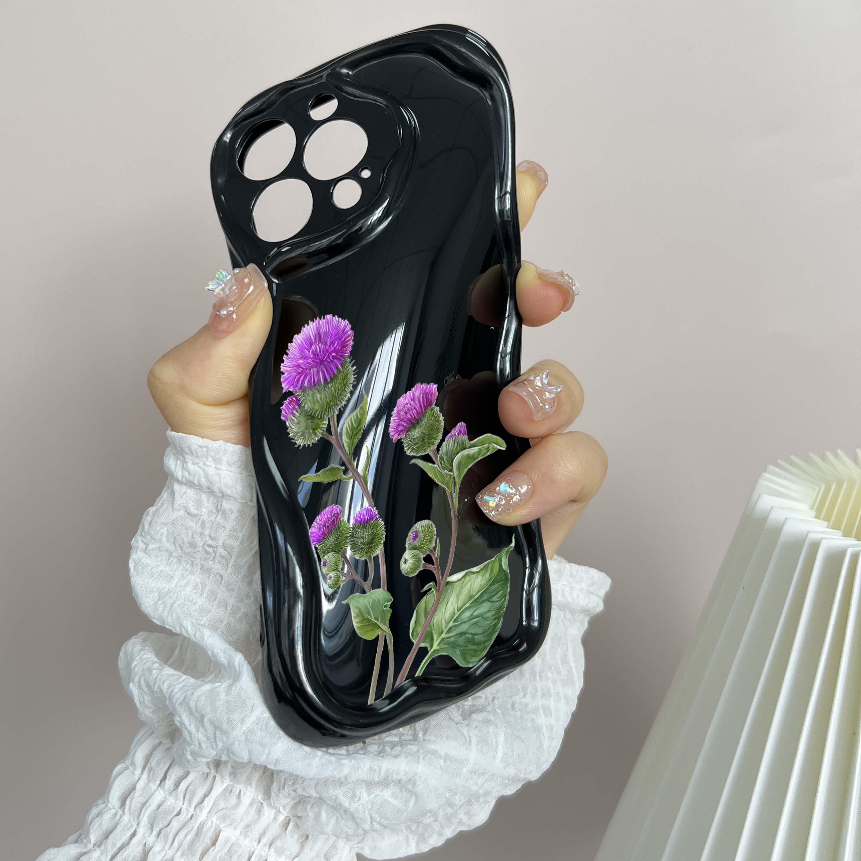 N75 Мягкие волнистые чехлы для телефонов с бабочками и цветами для Samsung A54 A34 A13 — фото 4