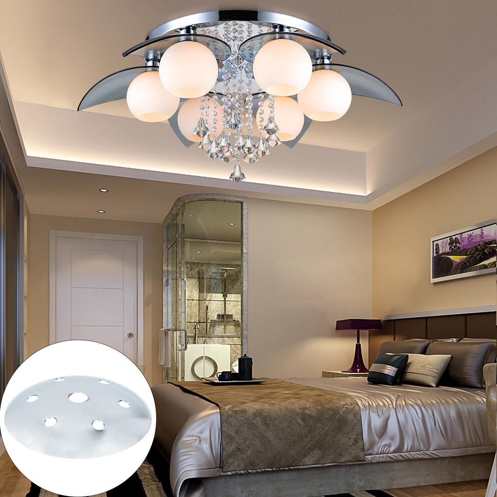 4Pcs Ceiling Light Cover Plate Premium Iron Lamp Chassis for Pendant Desk Table Light Simple Round Base Easy Install