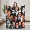 Nicolas Cage Collage Knitted Blankets Flannel  Soft Throw Blanket for Bedroom Sofa Bedroom Quilt