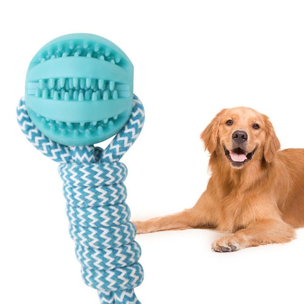 Bite-resistant Dog Slow Feeder Ball Pet Tooth Cleaning Relieve Boredom Interactive Pet Toys Playing Training Rope Knot Dog Toys