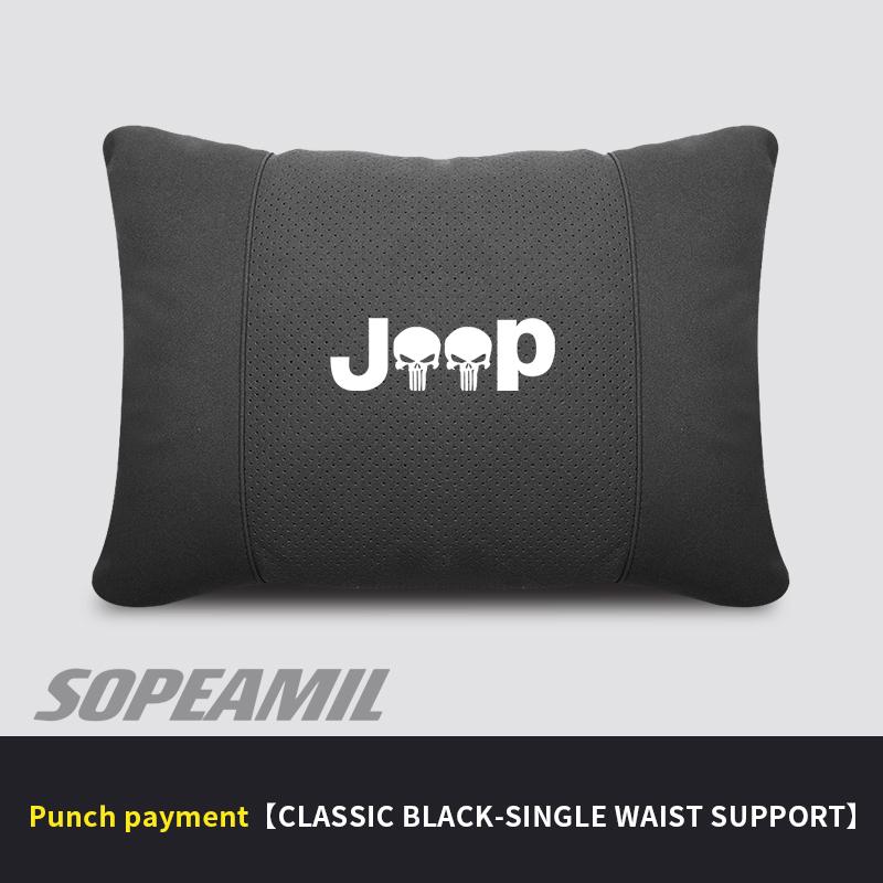 Car Suede Headrest Pillow For Jeep Compass Gladiator Patriot Commander Wrangler JK JL Grand Cherokee Renegade Seat Waist Cushion