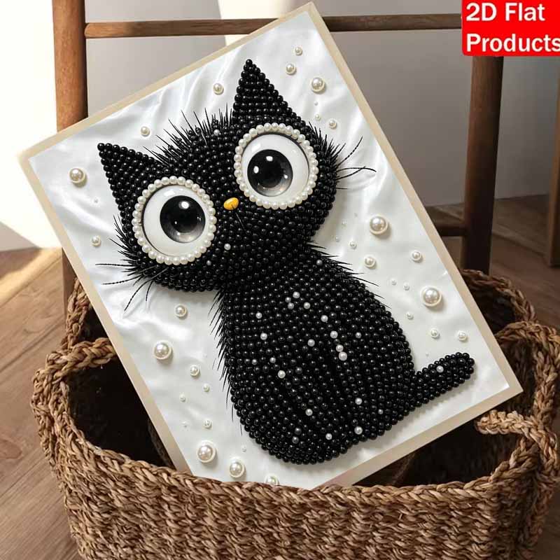Halloween Pearl Painting Kit Black Cat Handmade DIY Home Decoration Painting