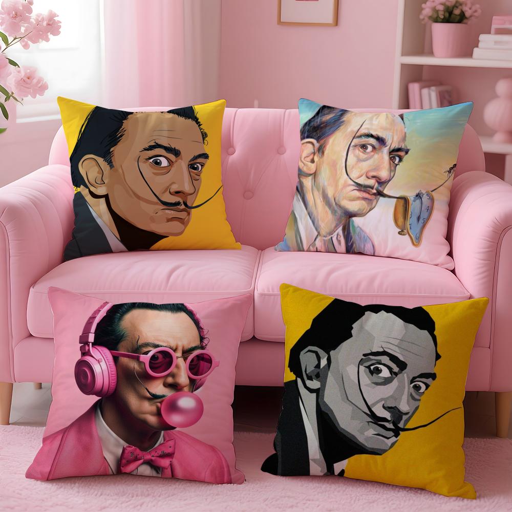 Salvador Dali Pop Art Cushion Cover 2-in-1 Reversible Plush Pillow Cover | Car/Sofa/Bed | Perfect Gift