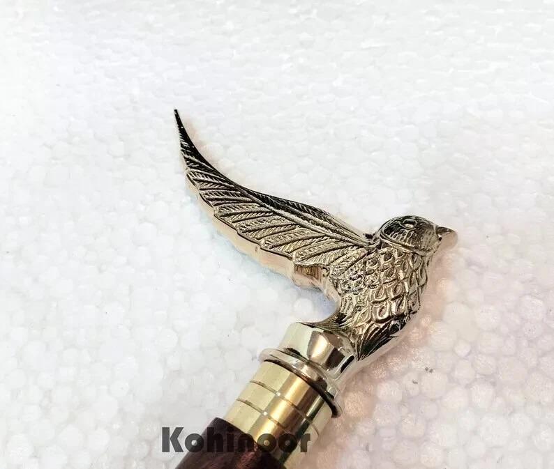 

Walking Stick Brass Beautiful Bird Handle Walking Stick Walking Cane золотой