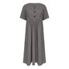 Summer Dresses For Women Summer Boho Maxi Dress Short Sleeve V Neck Dresses Fashion  Dress With Pockets
