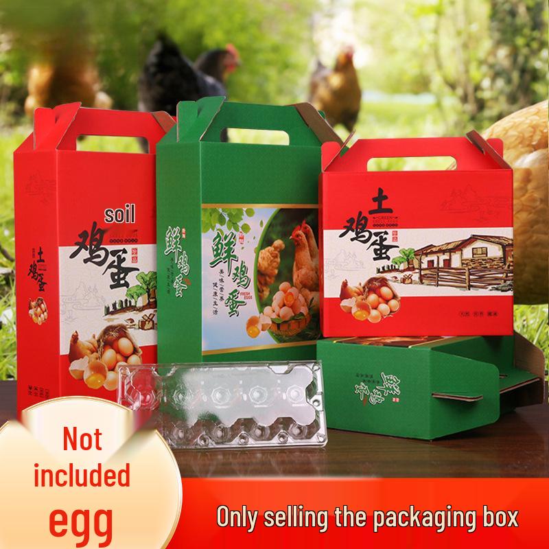 

Customizable Soil Egg Gift Box with Tray - Holds 20/30/40/50/60 Eggs Red Box, 20 Eggs