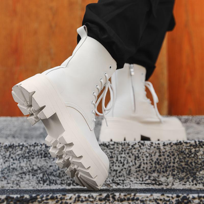 Couples High Quality Casual Platform Boots New Designer Shoes Men Motorcycle Ankle Boots British High-end Men Boots Botas Hombre