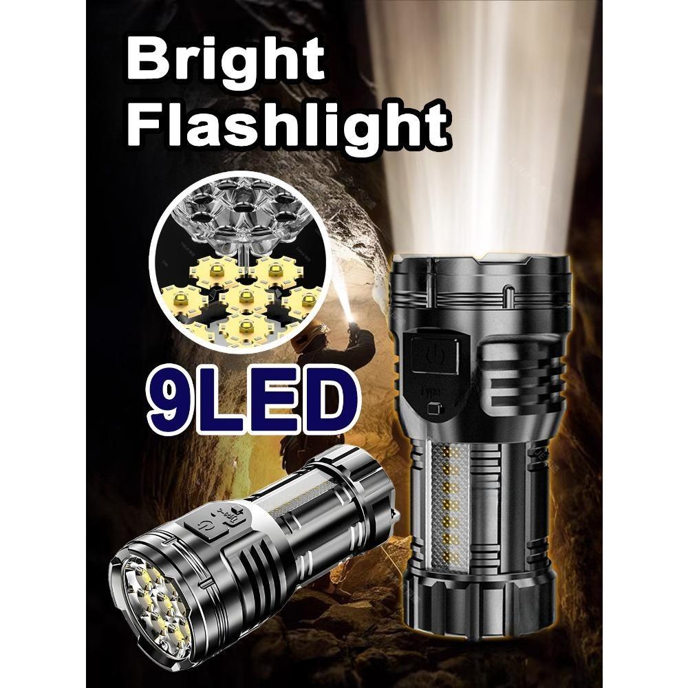 Strong Magnetic Flashlight Rechargeable Multi-function Portable Outdoor High-Intensity Torchlight Explosive Nine Core Strong Light Flashlight