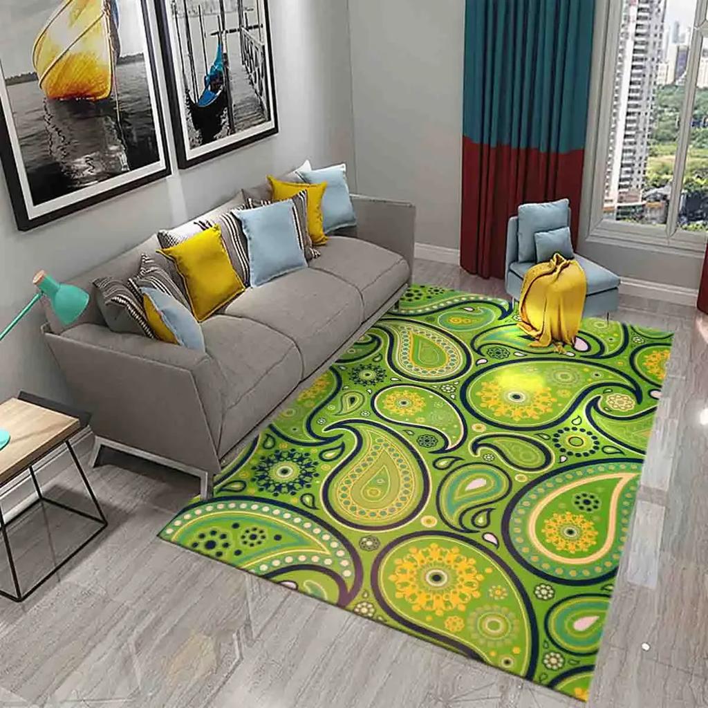 Paisley Flower Tree of Life Indian Culture Rugs for Living Room Bedroom Door Mats Decor Carpets Bathroom Kitchen Non Slip Rugs