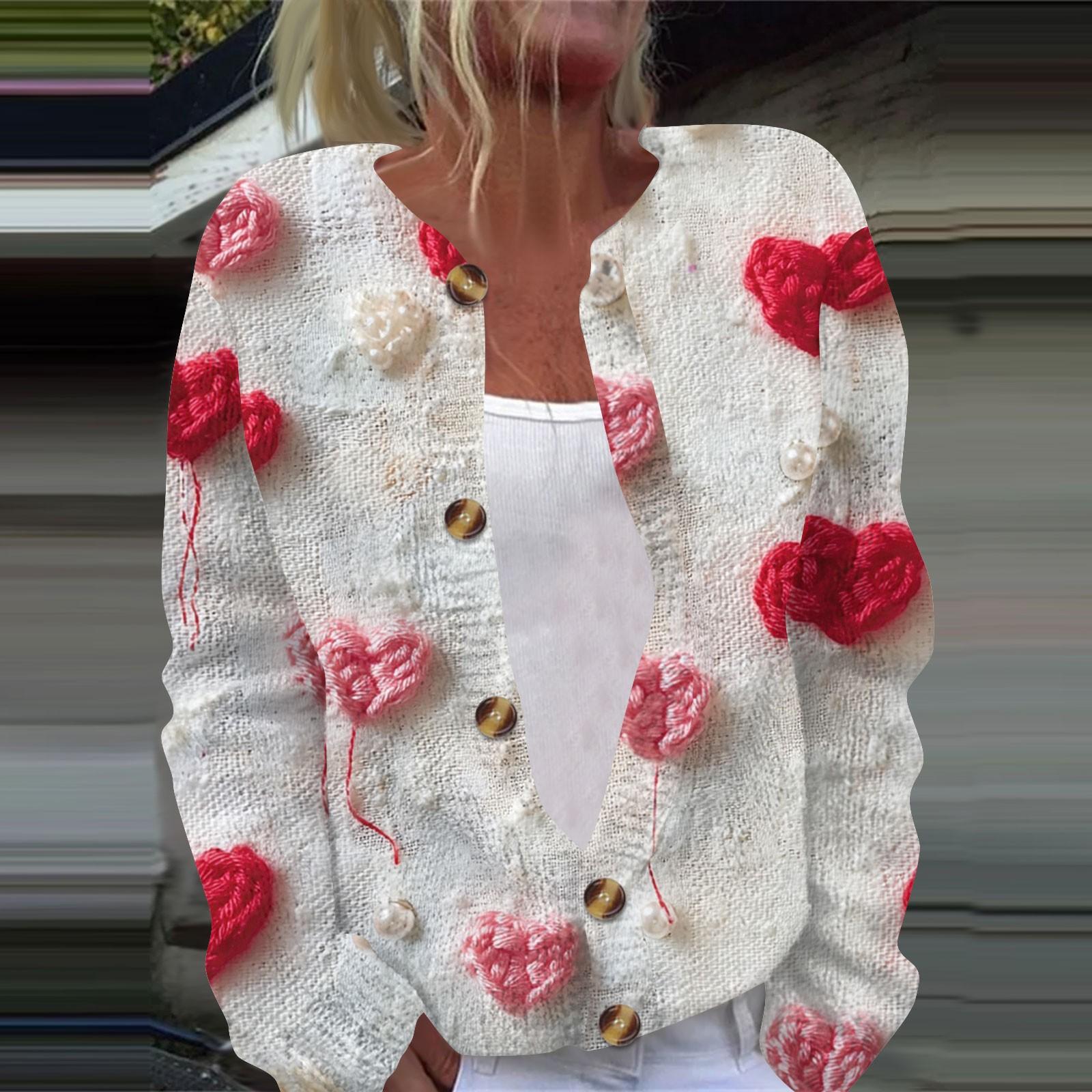 

Женская модная принтованная куртка с длинным рукавом и вязанным кардиганом на пуговицах XXXXXL белый