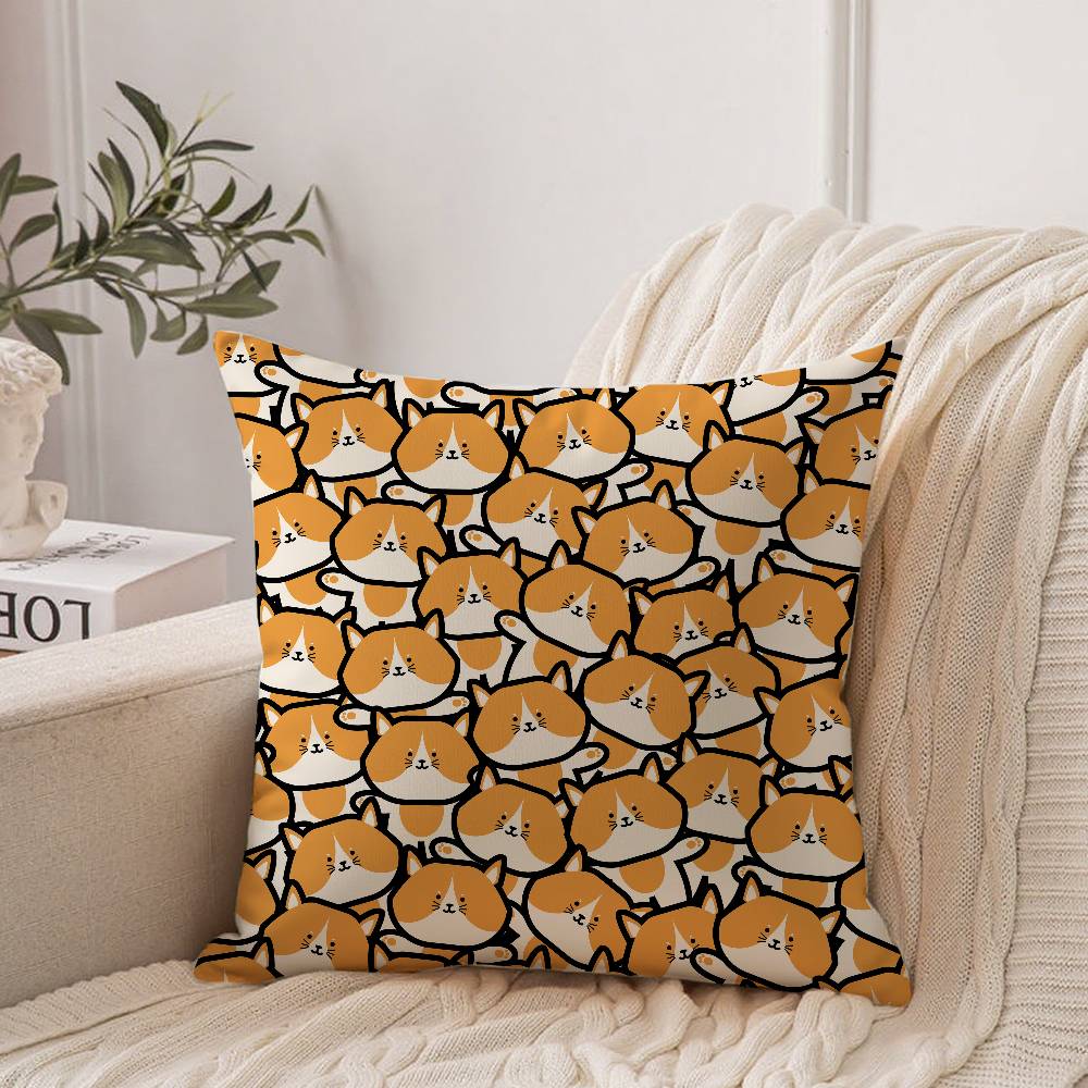 Cute Dog Face Pattern Pillow Case Home Decor Throw For Sofa Bed Car Room Decor Gift Idea