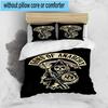 3PCS Anarchy Motorcycle Club 3pcs Bedding,Including 3PCS Duvet Cover And 2pcs Pillowcases Perfect for Christmas,Ideal for Bedroom, Dormitory