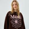 [mardimercredi] Sweatshirt Bloemen Mardi Bruin Lichtroze