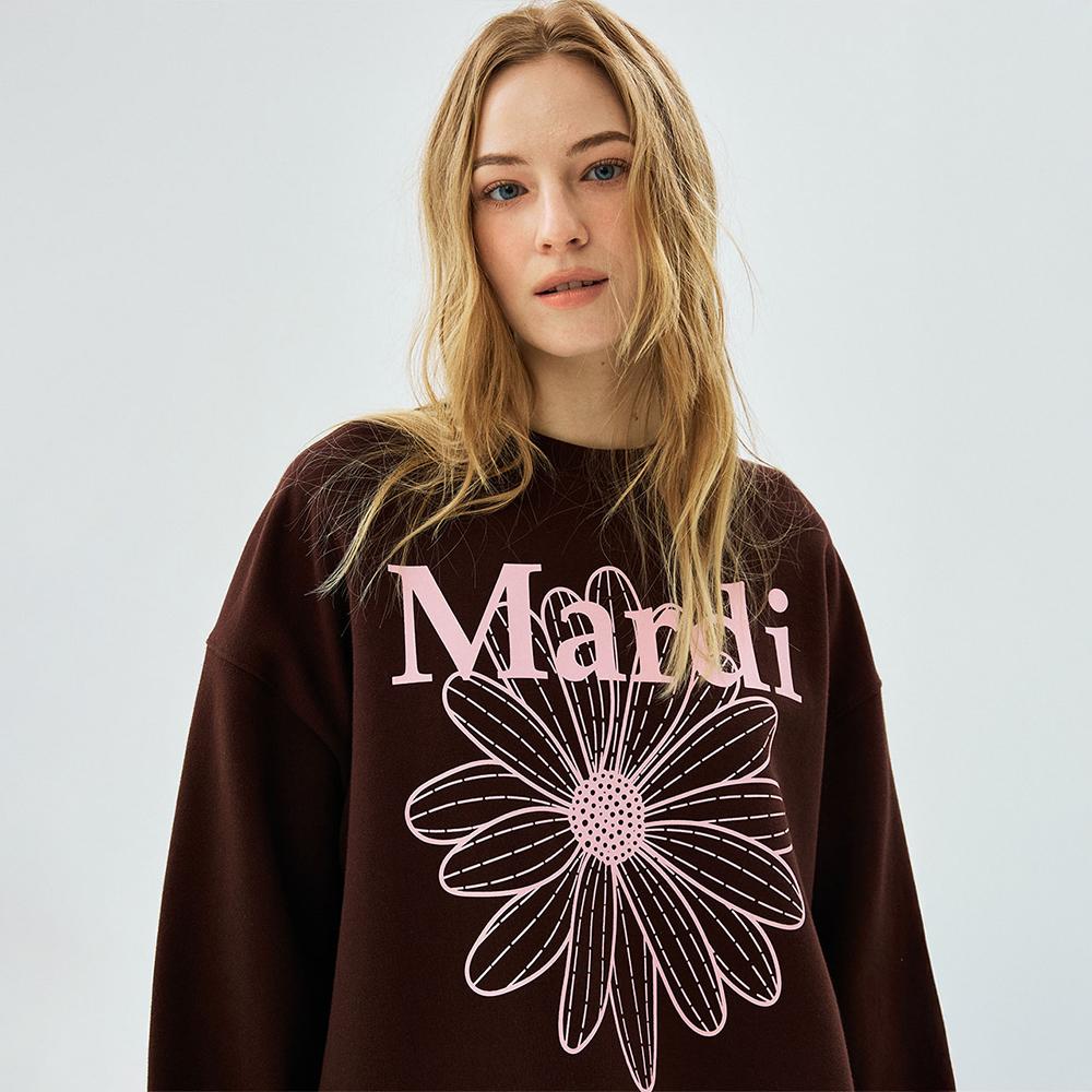 [mardimercredi] Sweatshirt Flower Mardi Brown Pale