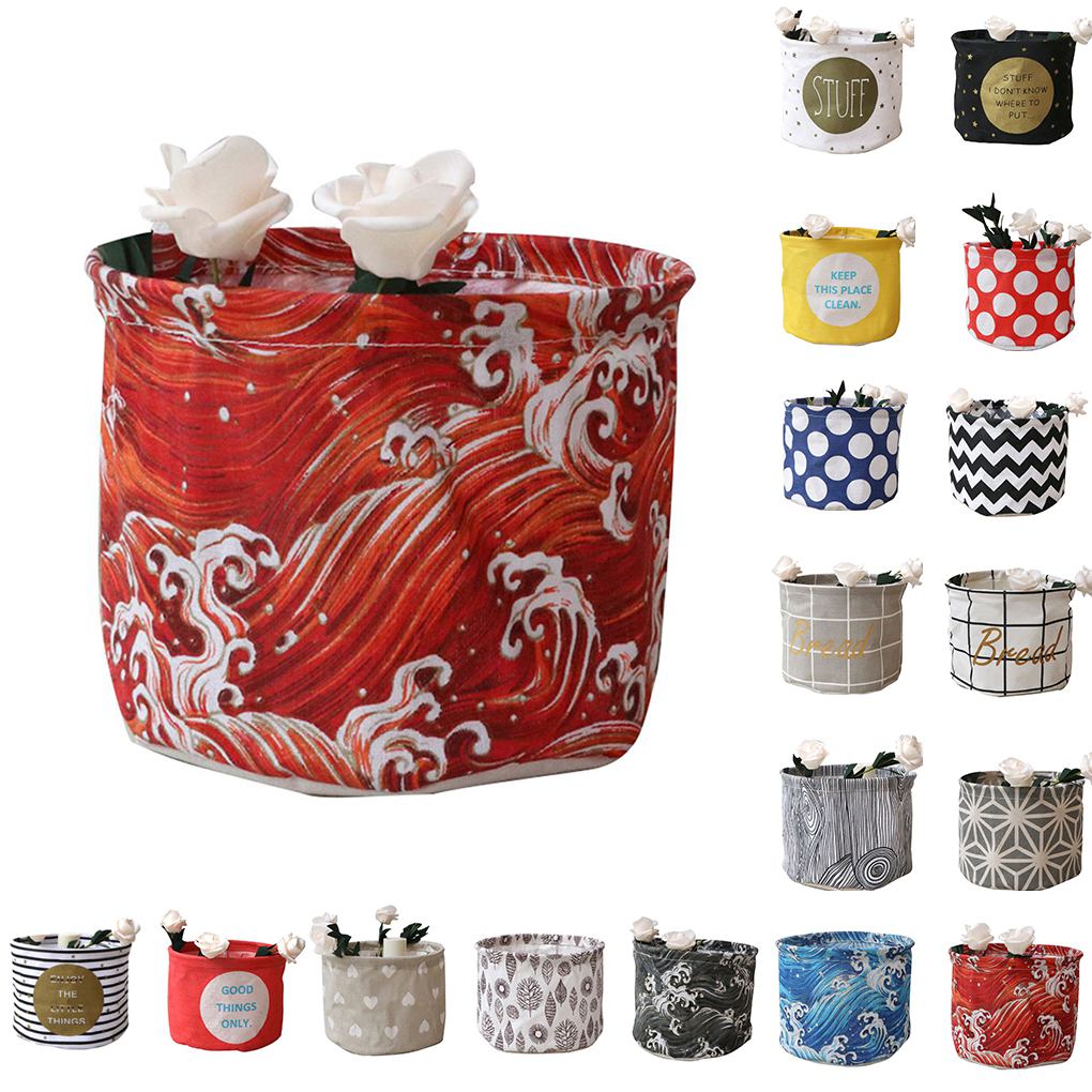 

Cotton Linen Folding Storage Bucket Toy Storage Box/bag Clothes Basket Organizer