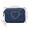 Denim Embroidered Canvas Coin Purse