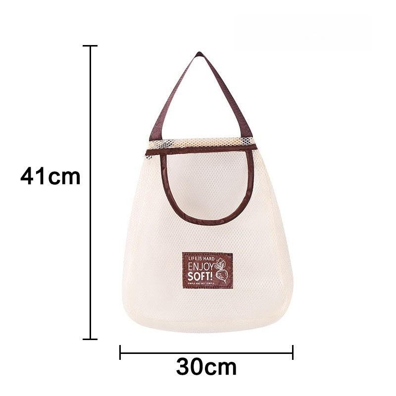 Frukt och grönt Ingefära Vitlök Hängpåse Köksförvaringsväska Fuktsäker Hängpåse Näthängande väska Vägghängande Ihålig Andningsbar förvaring