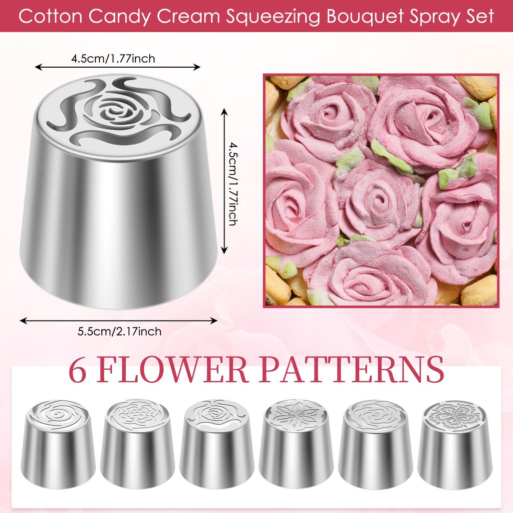 Set di Sac à Poche Russe in Acciaio Inossidabile, Ugelli Decorativi per Torta, Crema, Decorazioni Fai-da-te, Riutilizzabile, Silicone, Strumento per Pasticceria, Glassa, Cottura