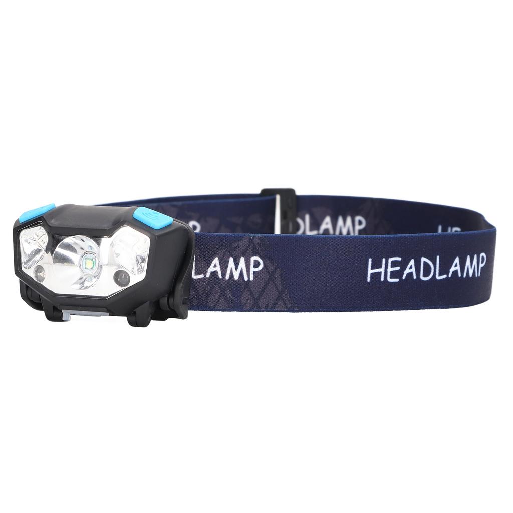 Headlamp USB Charging Waterproof Head Light High Brightness with Sensor for Outdoor Black