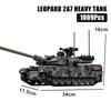 Vojenský WW2 Leopard 2A7 Těžký tank Stavební bloky Technický Merkava Hlavní bojový tank Armádní zbraně Kostky Hračka Pro Děti Dárek