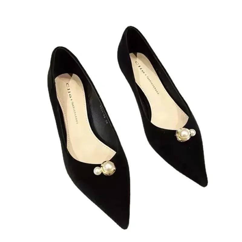 2024 Лето остроконечное женское платье с бисером на среднем каблуке — фото 7