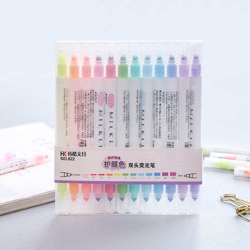 12Pcs Milk liner Headed Marker Pens Fluorescent Pen Art Highlighter Drawing UK 12Pcs Milk liner Headed Marker Pens Fluorescent Pen Art Highlighter Drawing UK