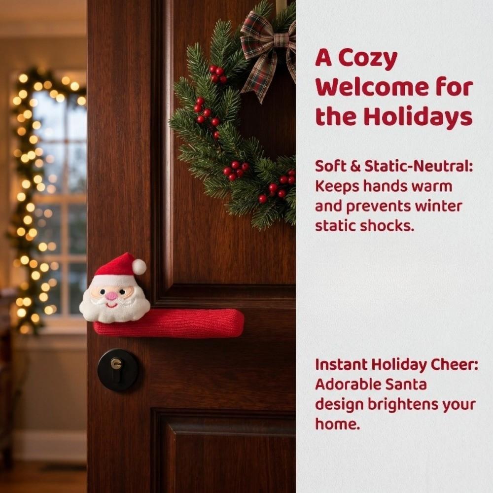 Anti-Collision Xmas Doorknob Cover Santa Claus Door Handle Protective Bathroom Door