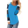 Women Fashion  Loose Patchwork Long Sleeve T-shirt Top Blouse Pullover
